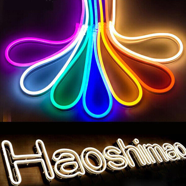 2835 Flexible LED Strip Waterproof Sign Neon Lights Tube + 12V Power Adapter Kit gallery