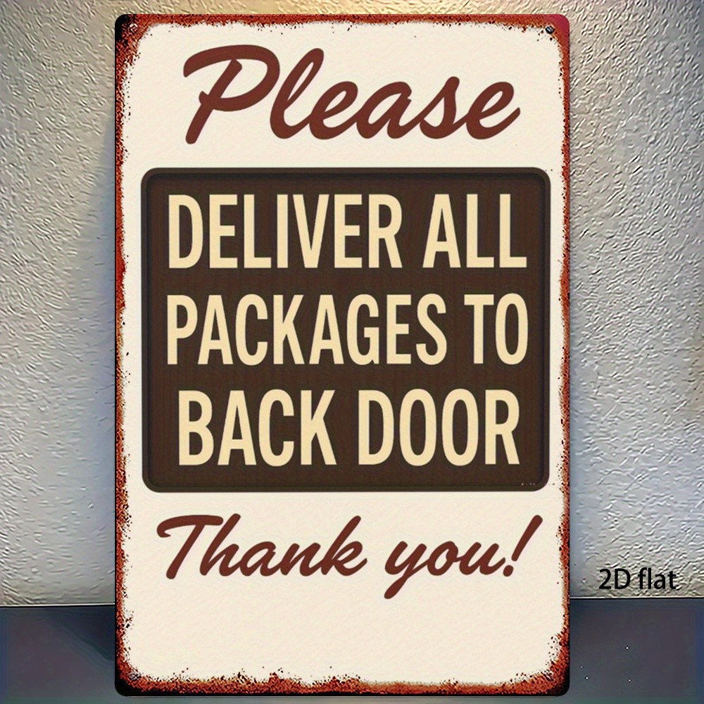 Retro 2D Delivery Sign Rustic Brown/Black 8x12 Heavy Iron gallery