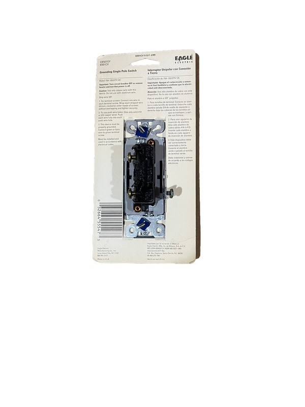 🔥2 Units ~ Eagle Electric C6503GY Decorator/Rocker 3-Way Switch, Gray, 15A🔥 gallery