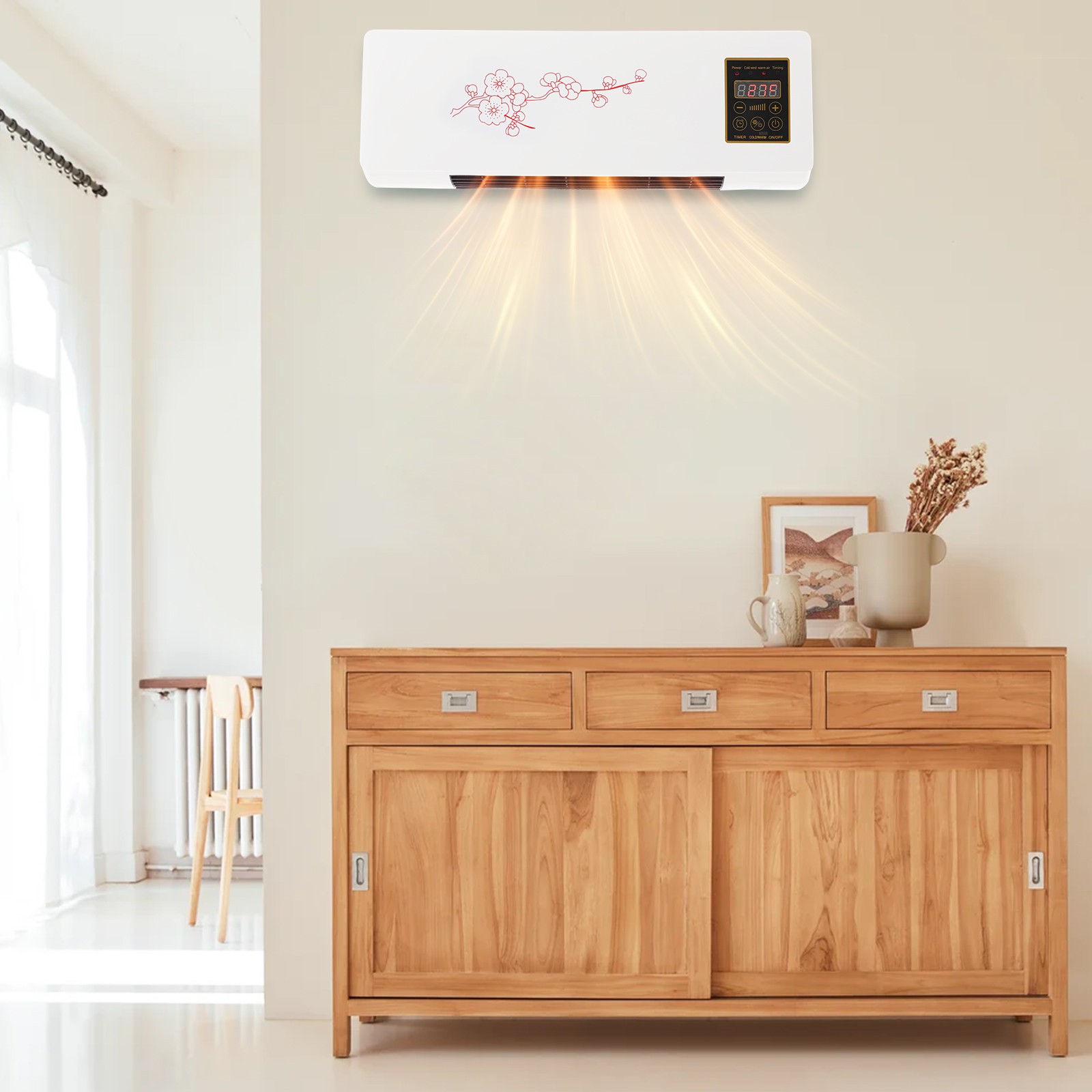 Electric Wall-mounted Heater With Remote Control Indoor Space Heater For Bedroom gallery