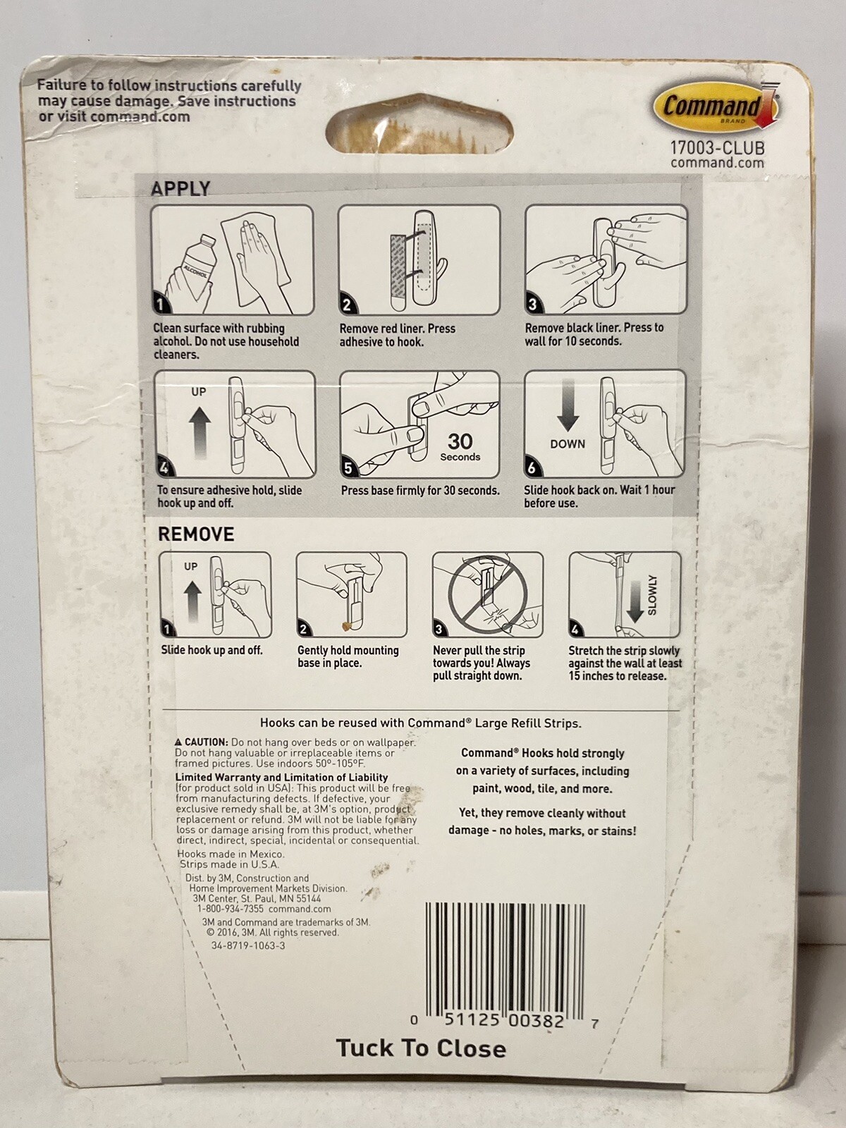 3M Command Strips Damage-Free Hanging 5lb, 12 Large Utility Hooks, 18 Strips gallery