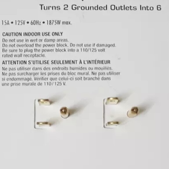 ( 2 pack ) 6 Grounded Outlets Tap Electric Wall Outlet Extender 6 Prong gallery