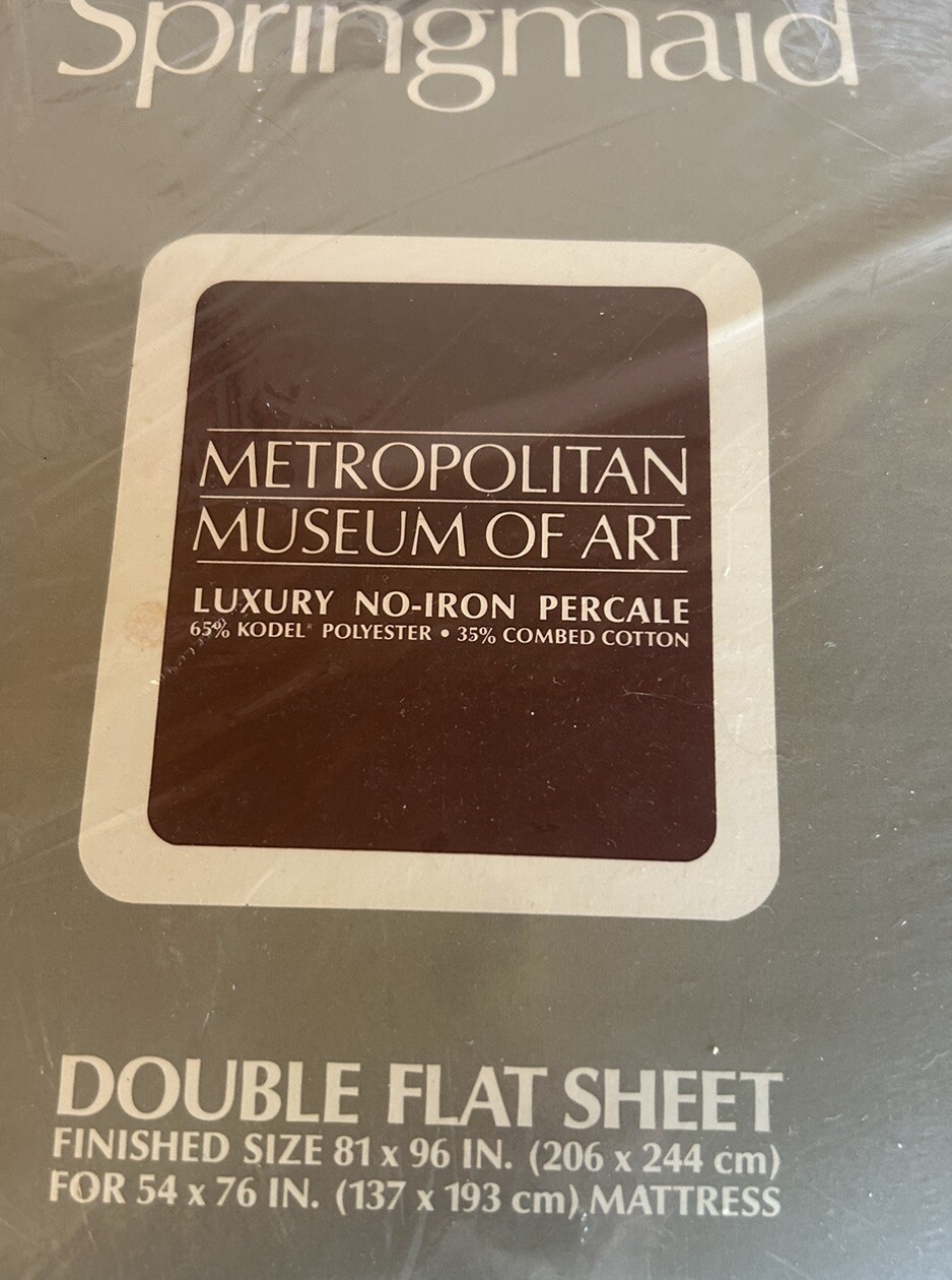 2 Vintage Springmaid Double Flat Sheets NOS 81 x 96 MMA Porcelain Basket Pattern gallery