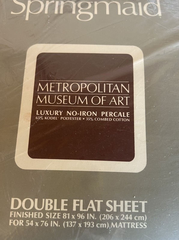 2 Vintage Springmaid Double Flat Sheets NOS 81 x 96 MMA Porcelain Basket Pattern gallery