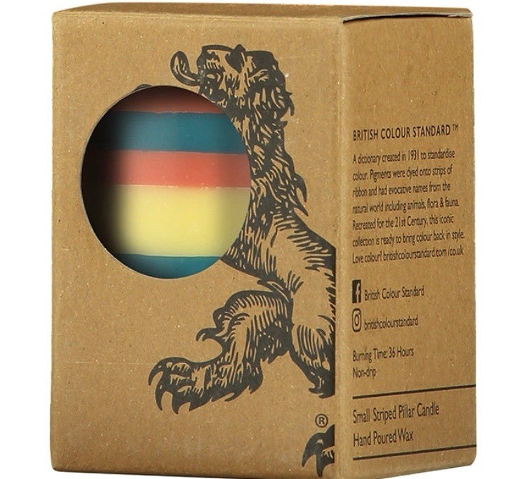 British Colour Standard 4"Pillar Candle 36hr Yellow,Orange,Blue Stearin🕯️Wax gallery