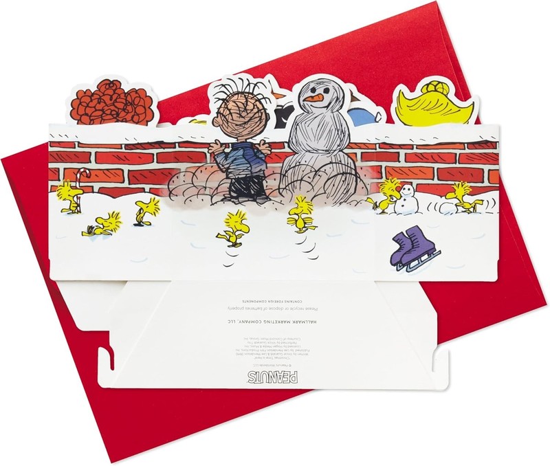 Paper Wonder Peanuts Displayable Pop Up Christmas Card with Light and Sound C... gallery