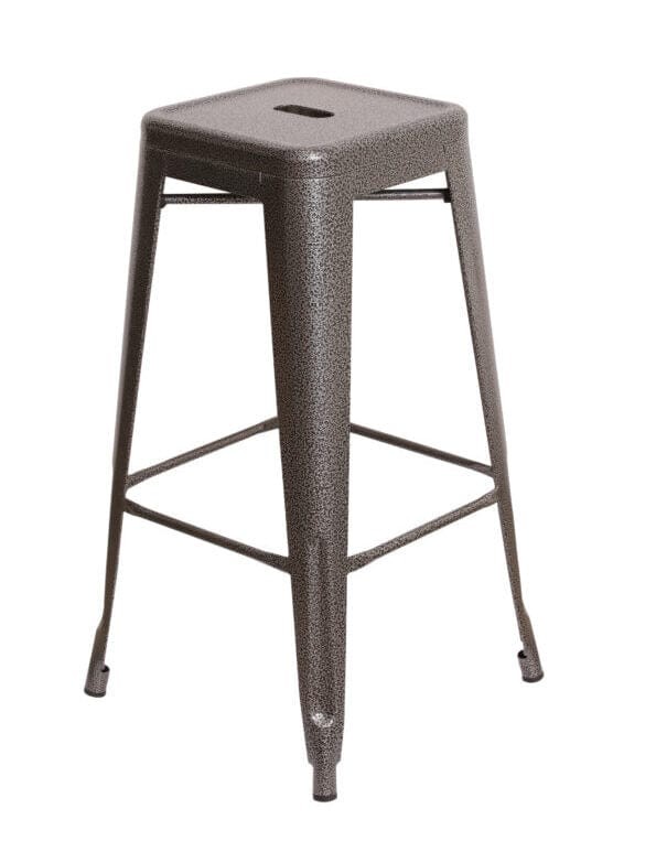 Hammered Gray Tolix Style Metal Stool by Chivari gallery