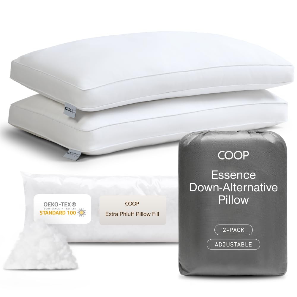 Coop Home Goods Essence Down Alternative Pillow Set of 2, Queen Size gallery