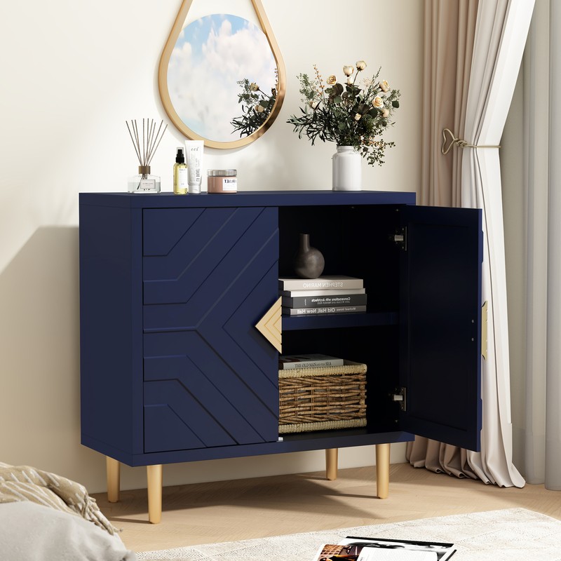 Sideboard Accent Cabinet Kitchen Modern Buffet Bedside Console Table w/ 2 Doors gallery