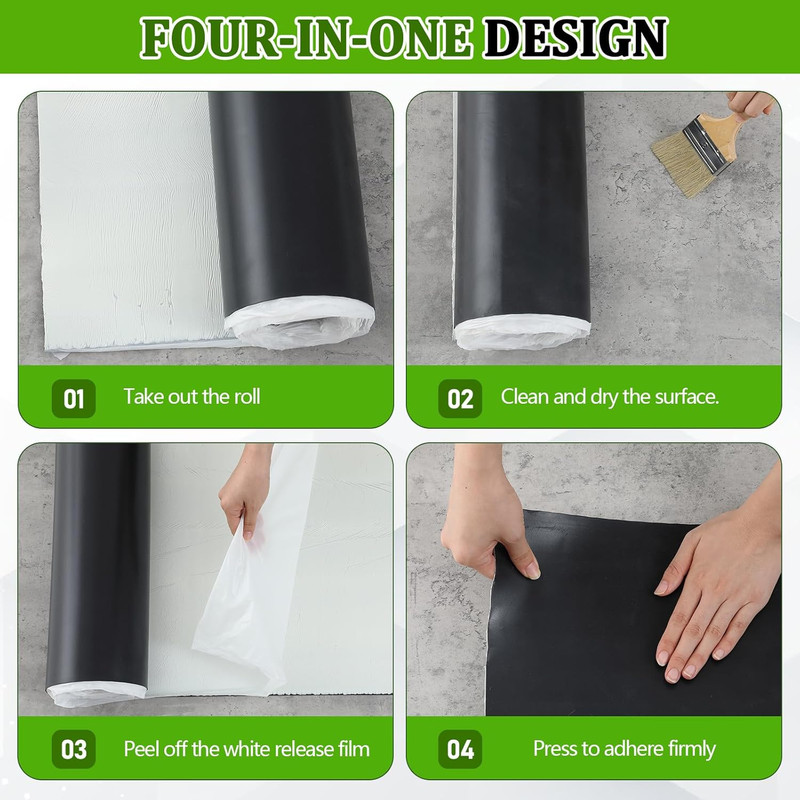 1 Roll Epdm Rubber Roofing Membrane 39" X 5Ft, Self-Adhesive Waterproof Underlay gallery