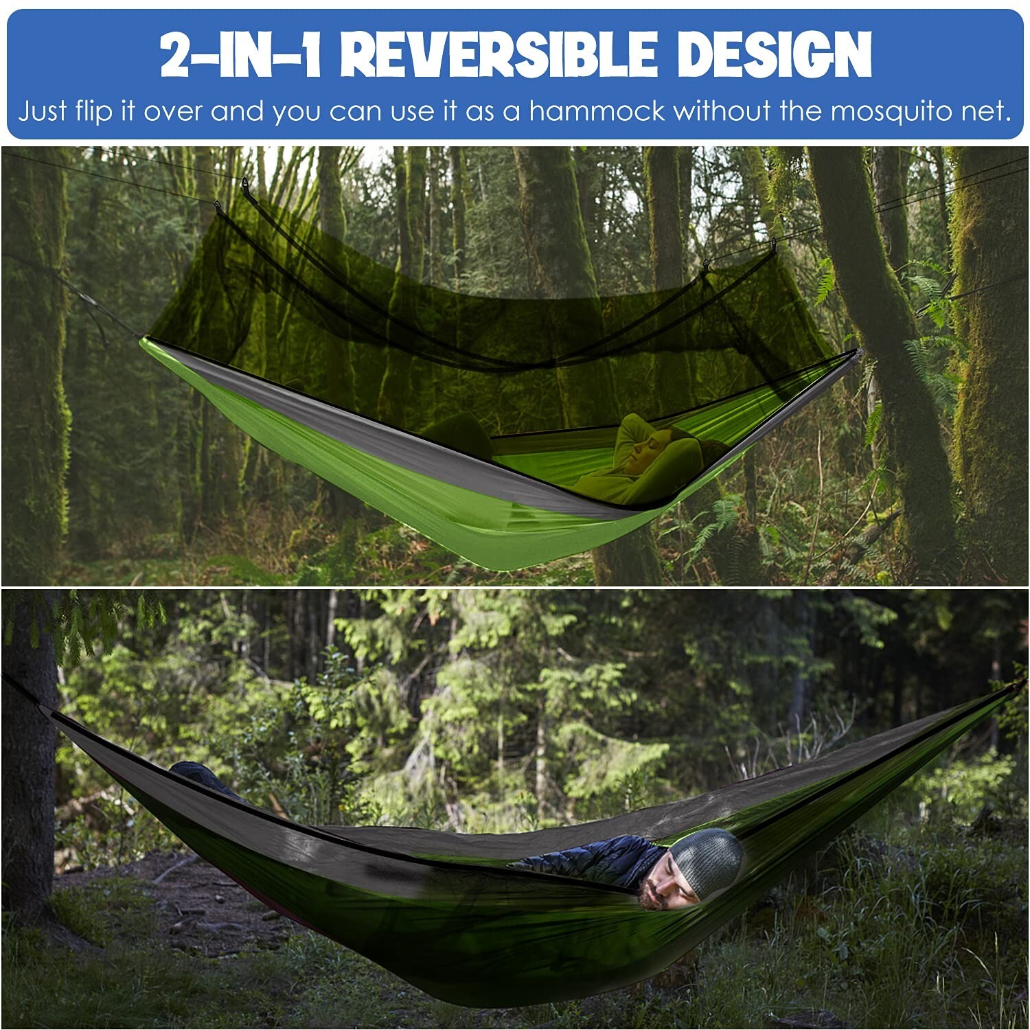 Double Person Camping Hammock Tent with Mosquito Net Hanging Bed Portable gallery