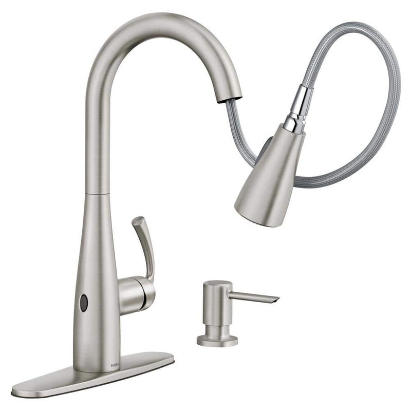 Essie Touchless MotionSense Pull-Down Sprayer Faucet in S. R. Stainless by MOEN gallery