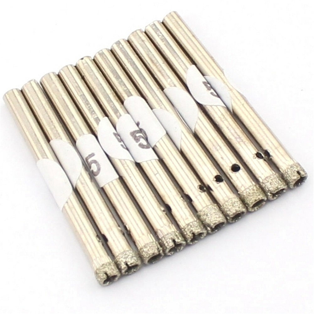 10Pcs Small Diamond Drill Bits 3/16 Hole Saw 5mm Cutter for Glass Ceramic Stone