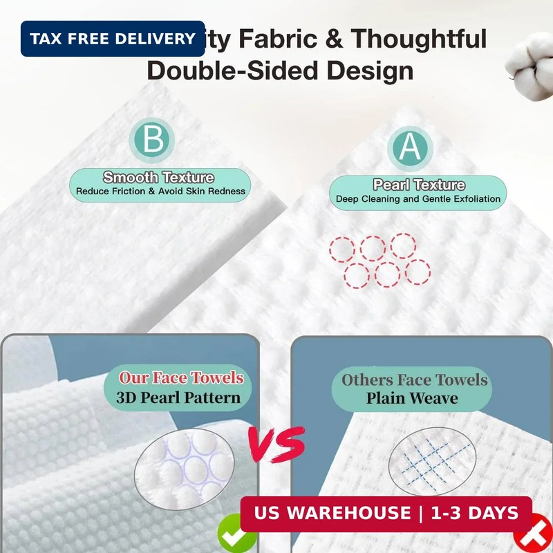 100% Pure Cotton Disposable Face Towel, Soft & Skin Friendly Face Towelettes Dis gallery