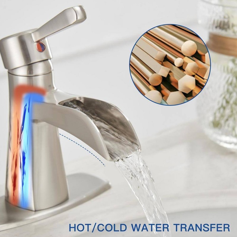 BWE Waterfall Single Hole Single-Handle Low-Arc Bathroom Sink Faucet gallery