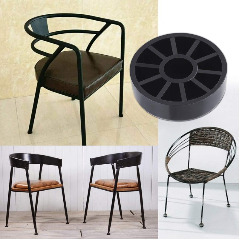 Forever Glides 1-1/2" Wrought Iron Glides Patio Furniture Feet 24 Pack Black gallery