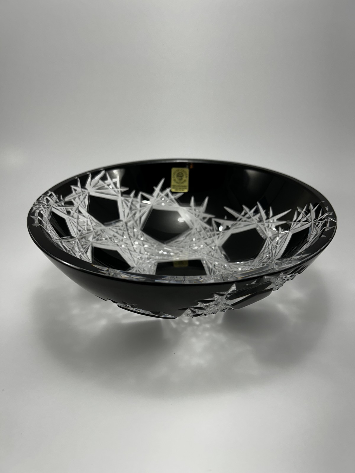Caesar Crystal Bohemia Hand Cut Lead Crystal Decorative Bowl Plate Black Clear gallery