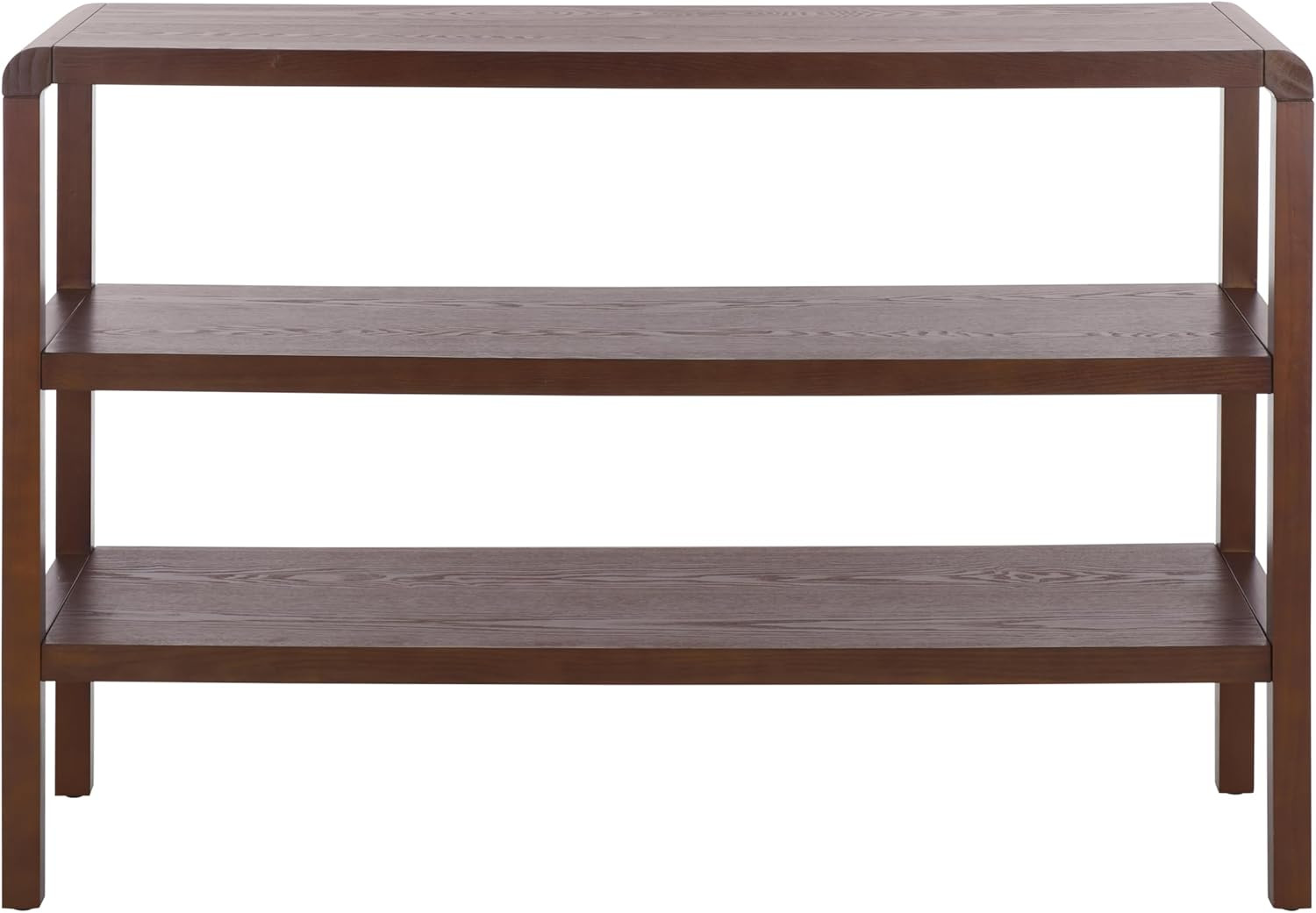 Omara Walnut Brown 2-Shelf Console Table for Entryway & Living Room gallery
