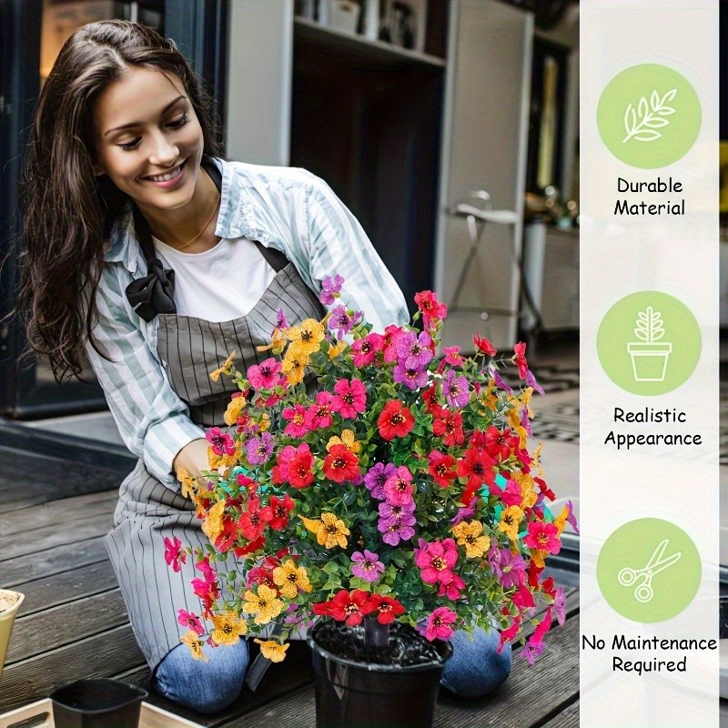Artificial Violet Flowers with Ground Spike Fake Plants Garden Patio Yard Decor gallery
