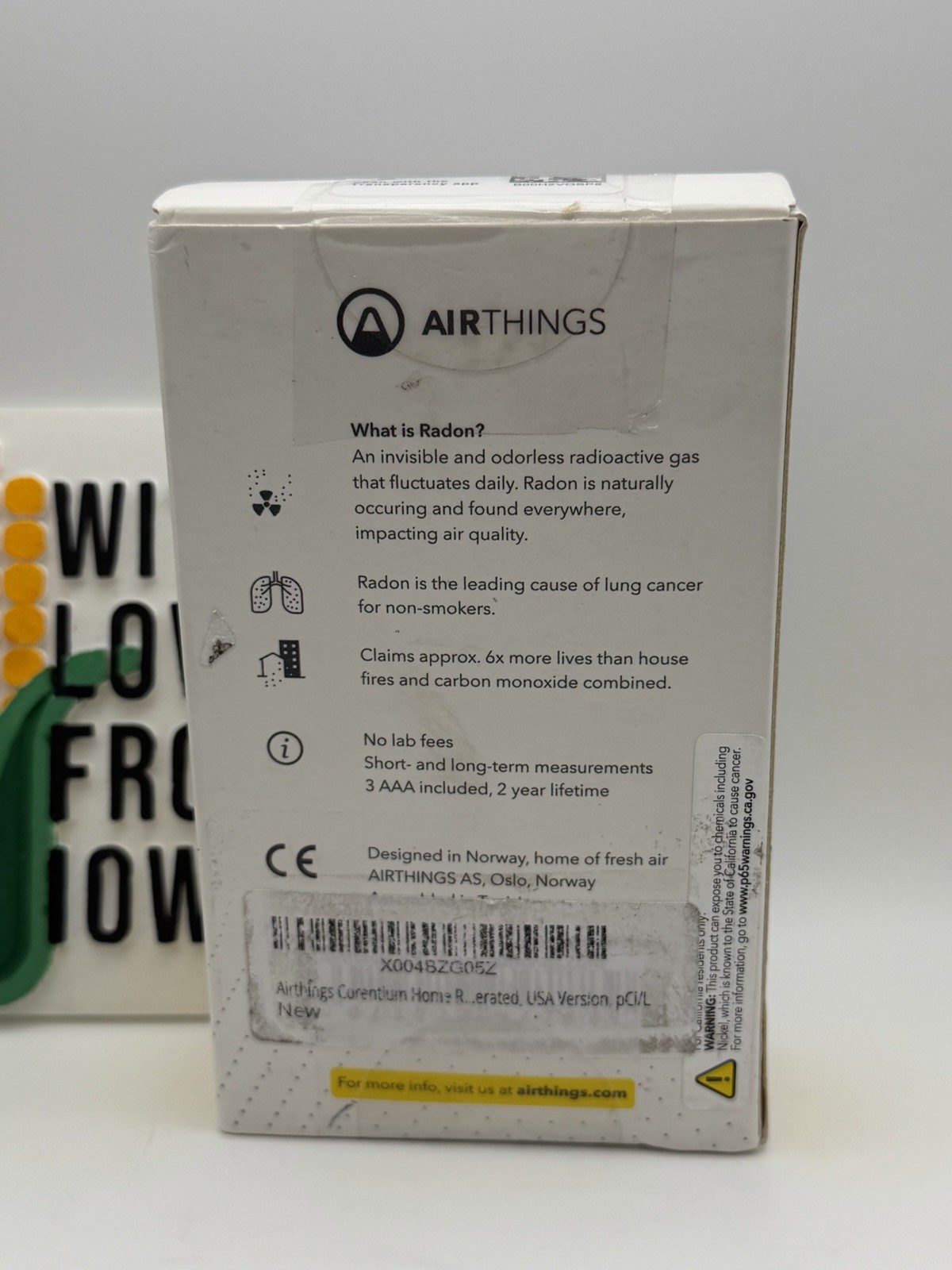 Airthings Corentium Home Radon Detector 223 Portable Lightweight US pCi/L AAA gallery