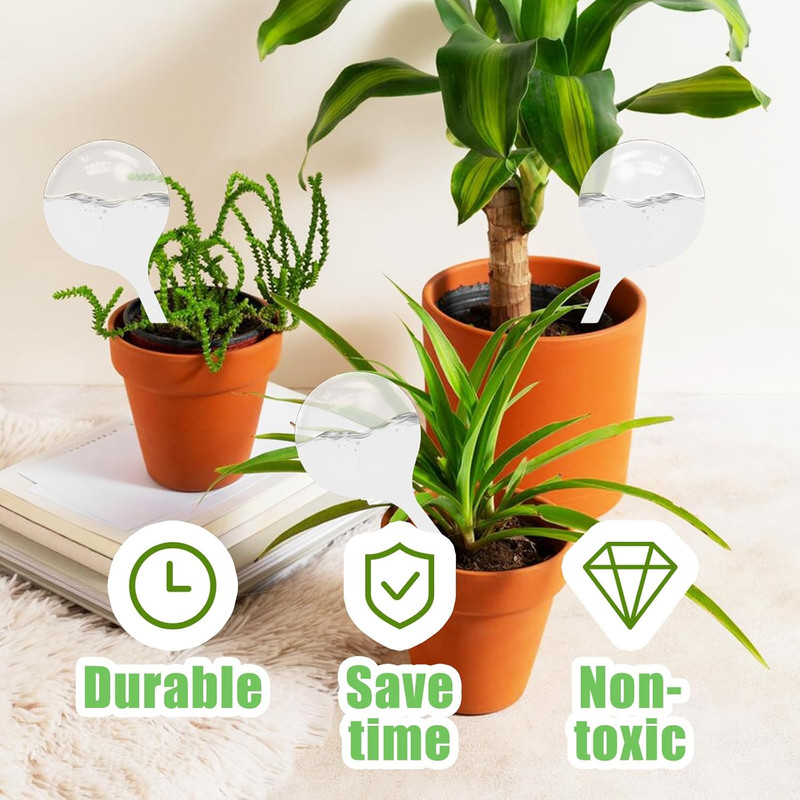 12 PCS Large Plastic Self-Watering Bulbs,Clear Watering Globes,Plant Watering Gl gallery