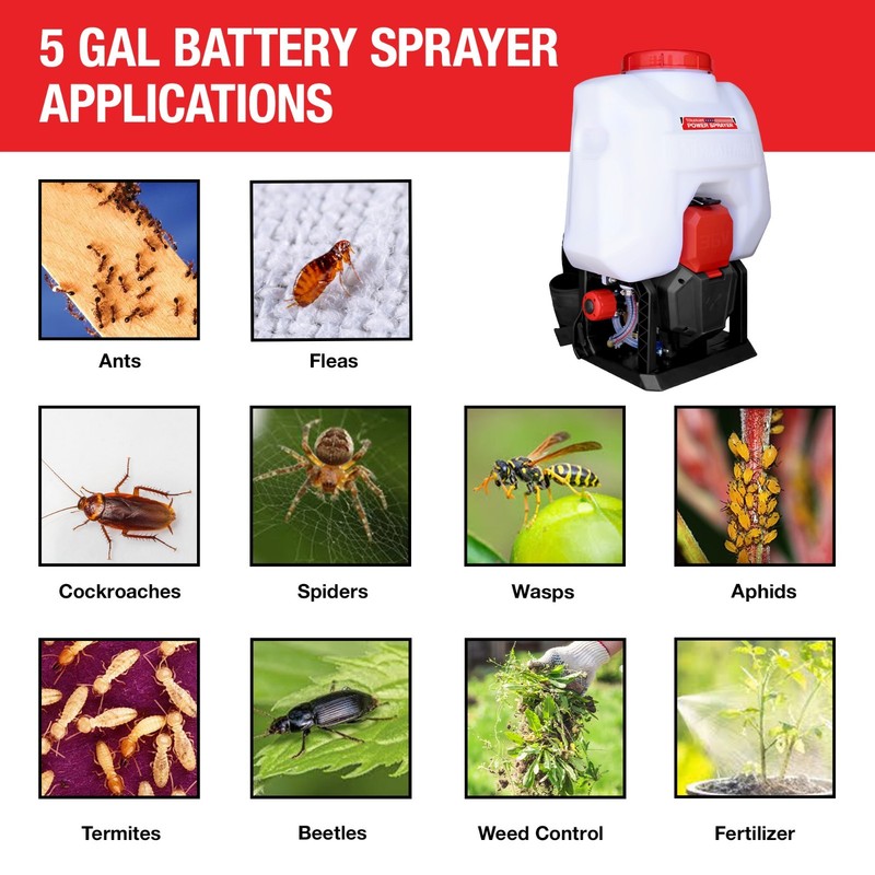 5 Gallon Battery Powered Backpack Sprayer 36V Electric 30 Ft Reach gallery