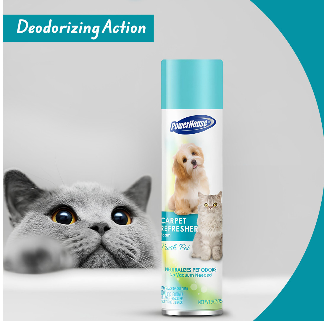 12 PowerHouse Carpet Refresher Foam Eliminates Pet Odors Fresh Pet Each 9 oz gallery