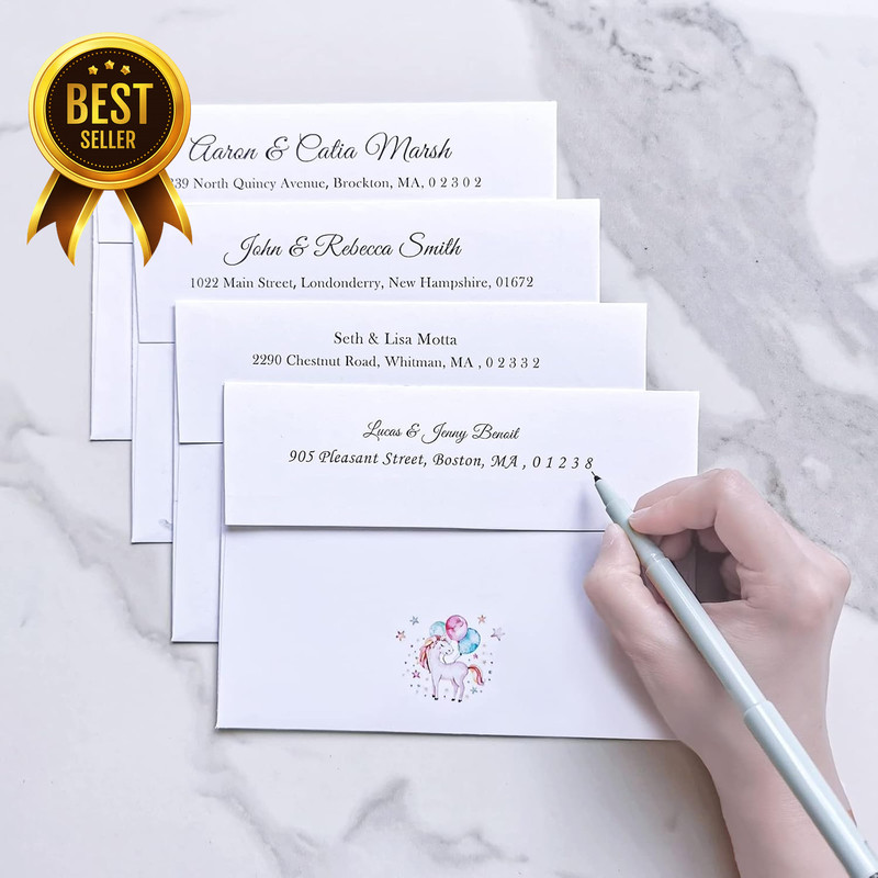1000pcs A2 Invitation Envelopes Self Seal 4 3/8 x 5 3/4 White 95lb gallery