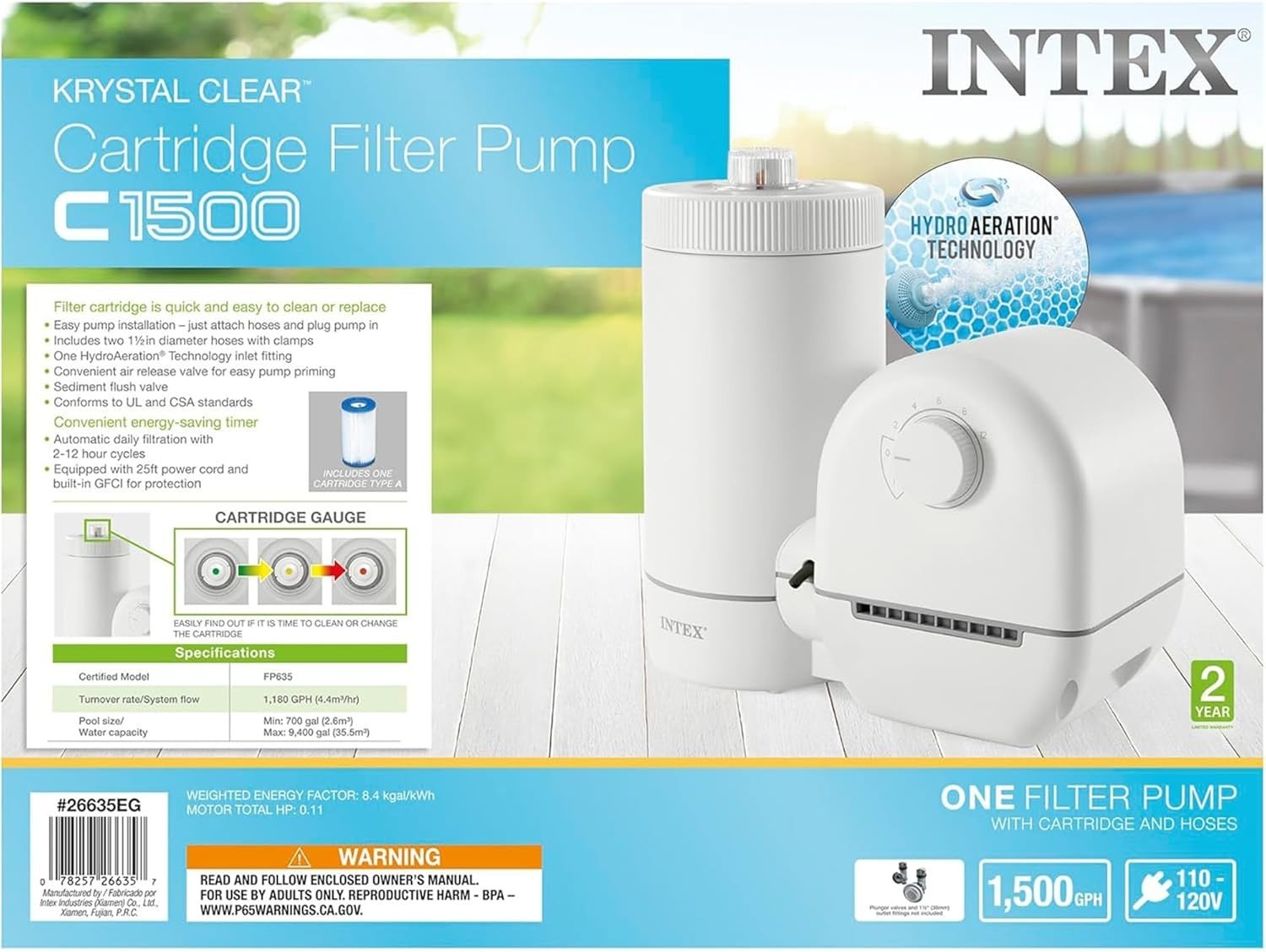 INTEX C1500 Cartridge Filter Pump 1500 GPH HydroAeration Type A Filter cartridge gallery