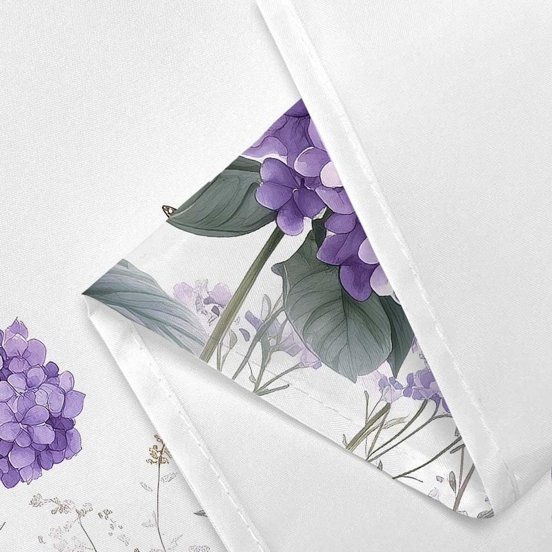 Summer Spring Hydrangea Floral Shower Curtain, Purple Colourful Floral Butterfly gallery