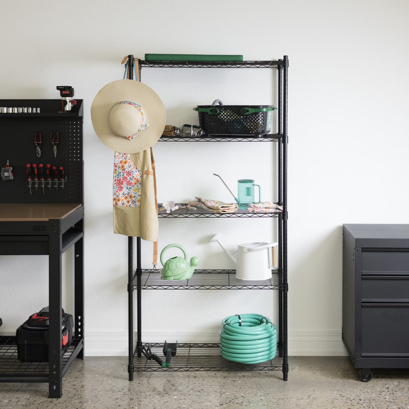 Hyper Tough 5 Tier Wire Shelving 36x16x72in 1750 lb Capacity Black Storage Rack gallery