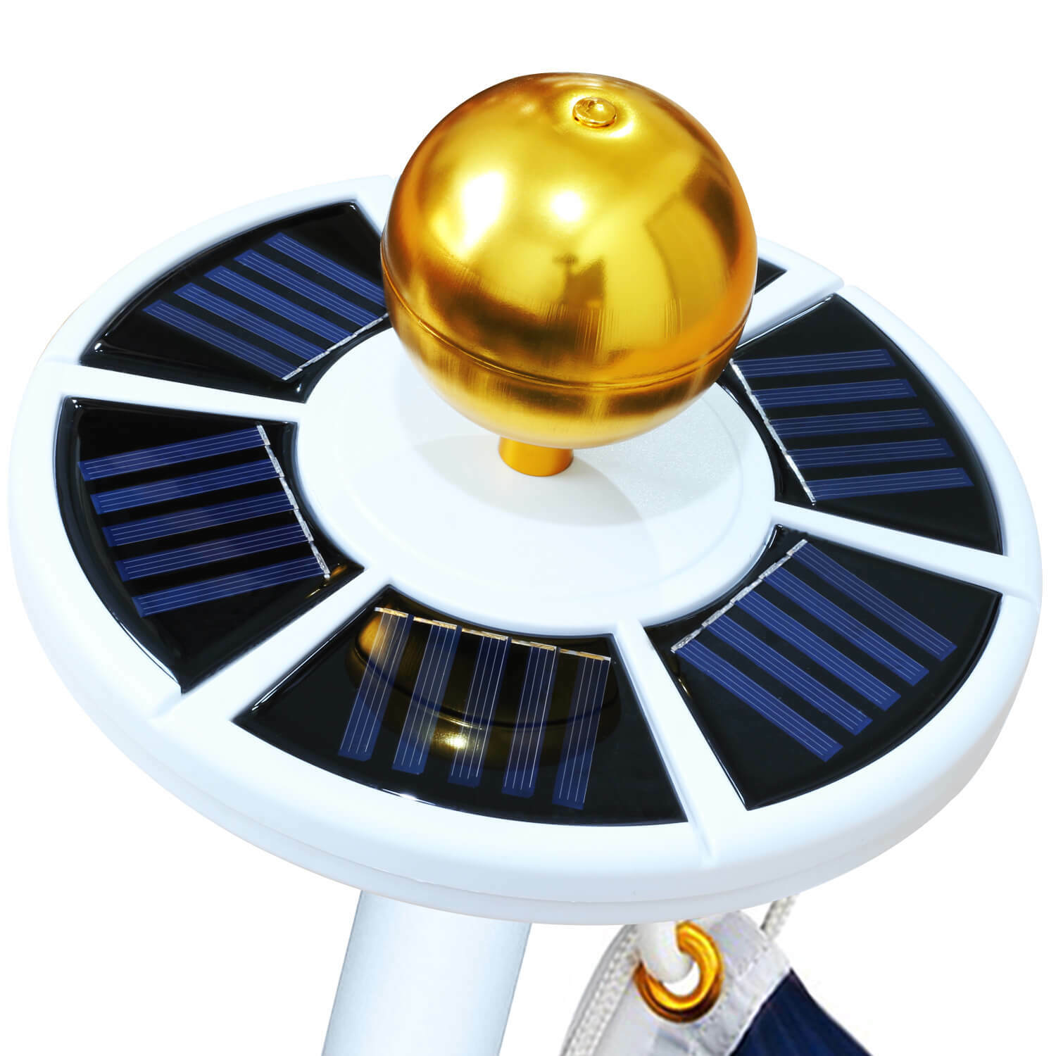 Anley Authentic 3" Flagpole Ball Topper Ornament - Gold Anodized Aluminum Finish gallery