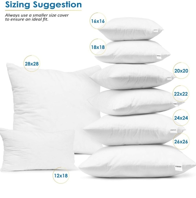 Nestl Throw Pillow Inserts, 2 Count, 26"Lx26"W, White gallery