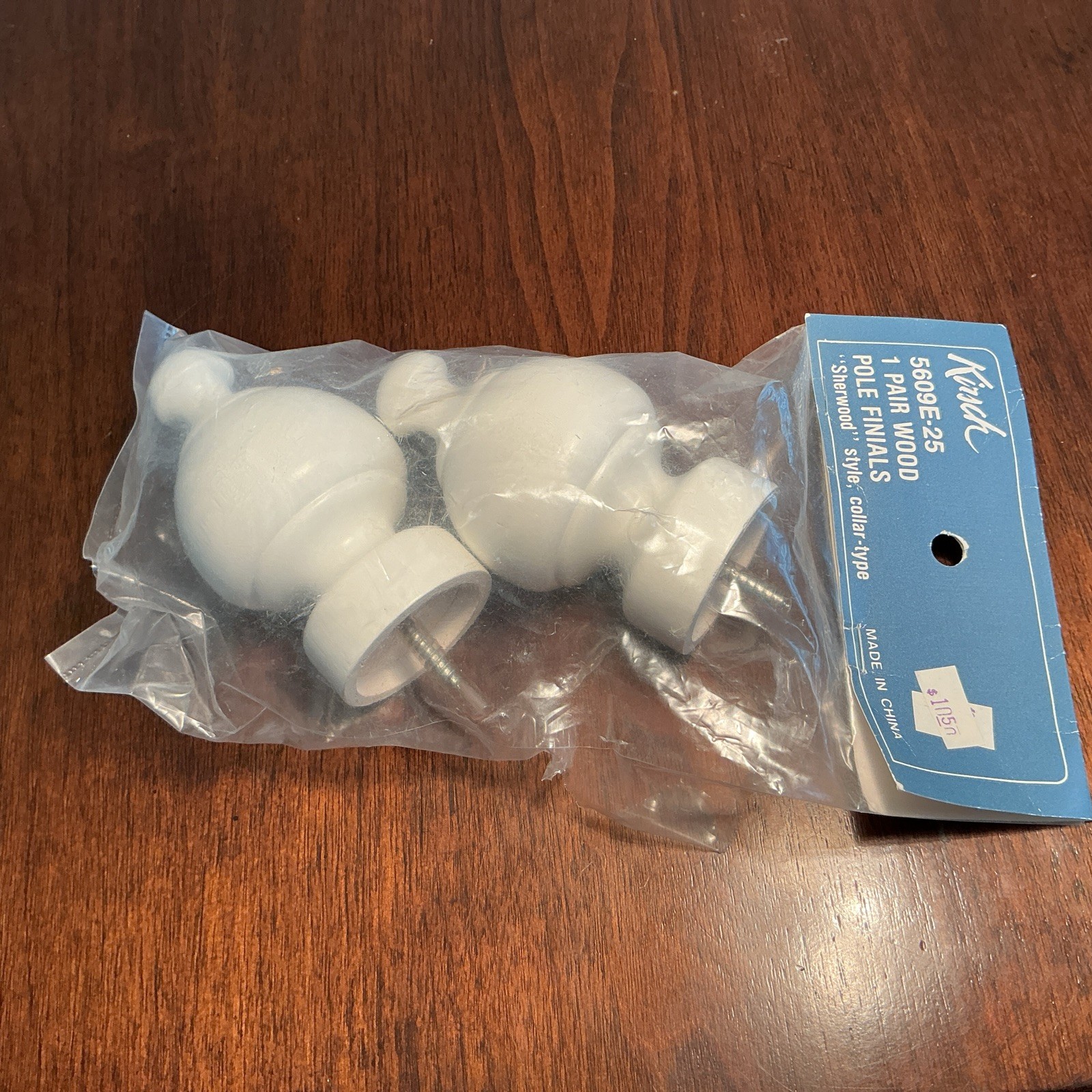 1 Set (2pcs) Kirsch Decorative Finials Fits 1 3/8" Pole Off White 5609E-25 gallery