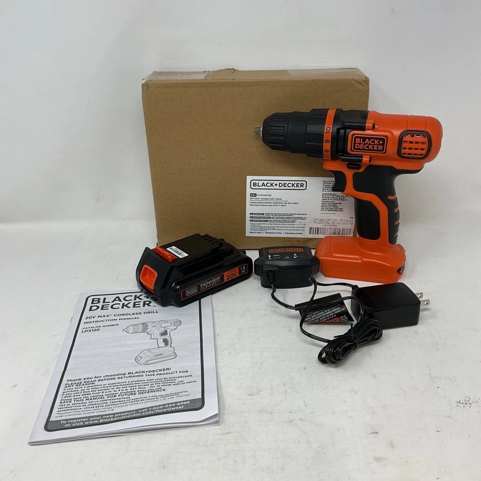 BLACK+DECKER LDX120 20V Volt Max Lithium-Ion Cordless 3/8 inch Drill Driver Kit gallery