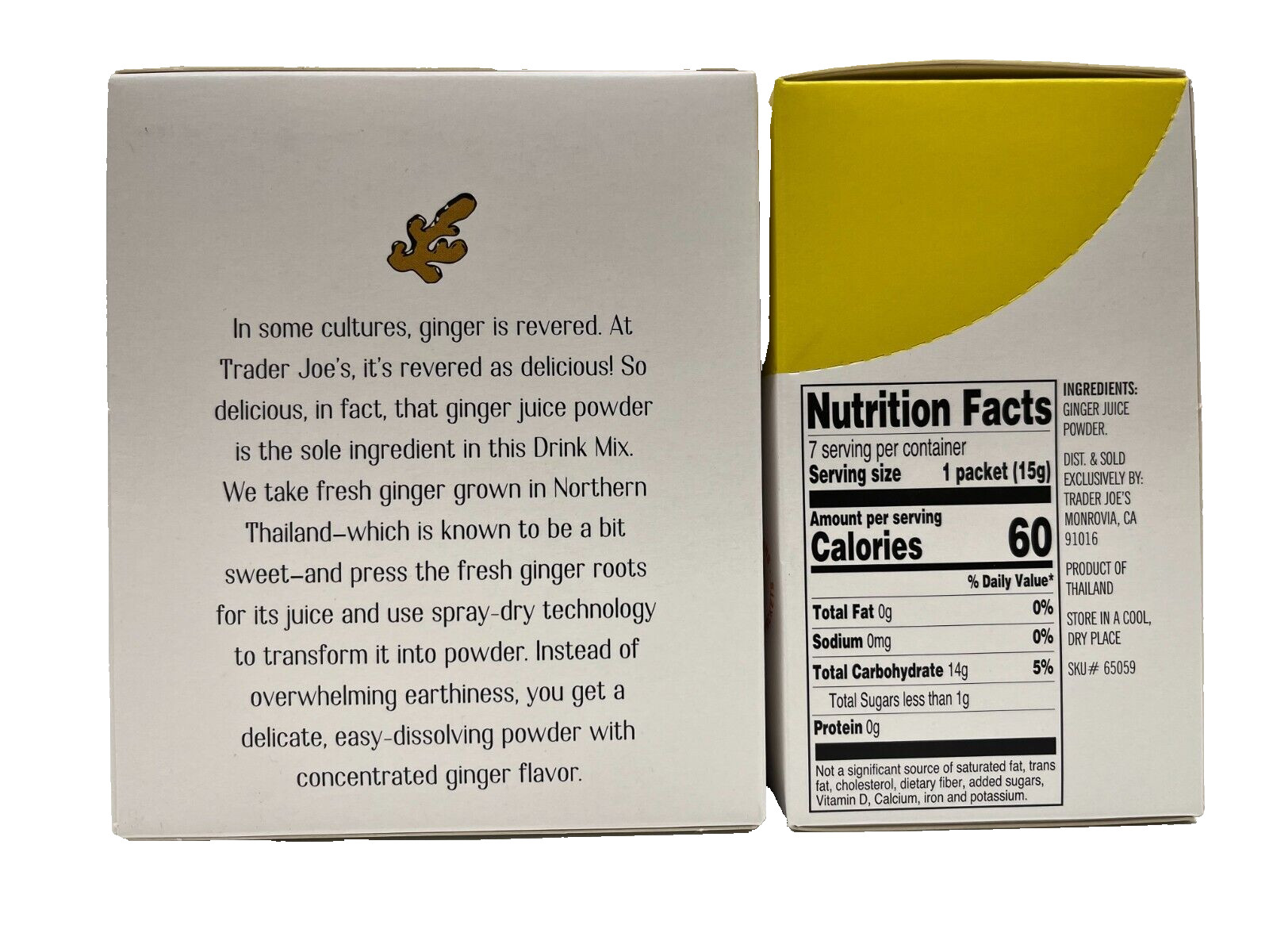 2-Pack Trader Joe's 100% Natural Ginger Drink Mix 7 - 0.5oz (15g) Packets gallery