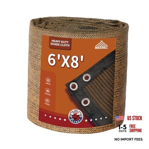90% Sun Shade Cloth with Grommets 6x8 FT, 180GSM Heavy-Duty HDPE Mesh Tarp gallery