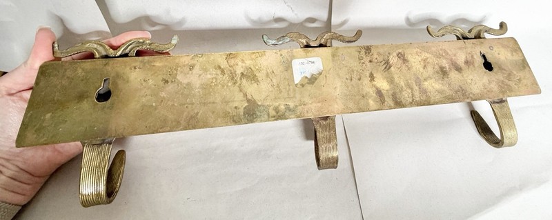 Mid Century Solid Brass Sculptural Goat Ram Head 3 Hook Wall Mount Coat Rack gallery