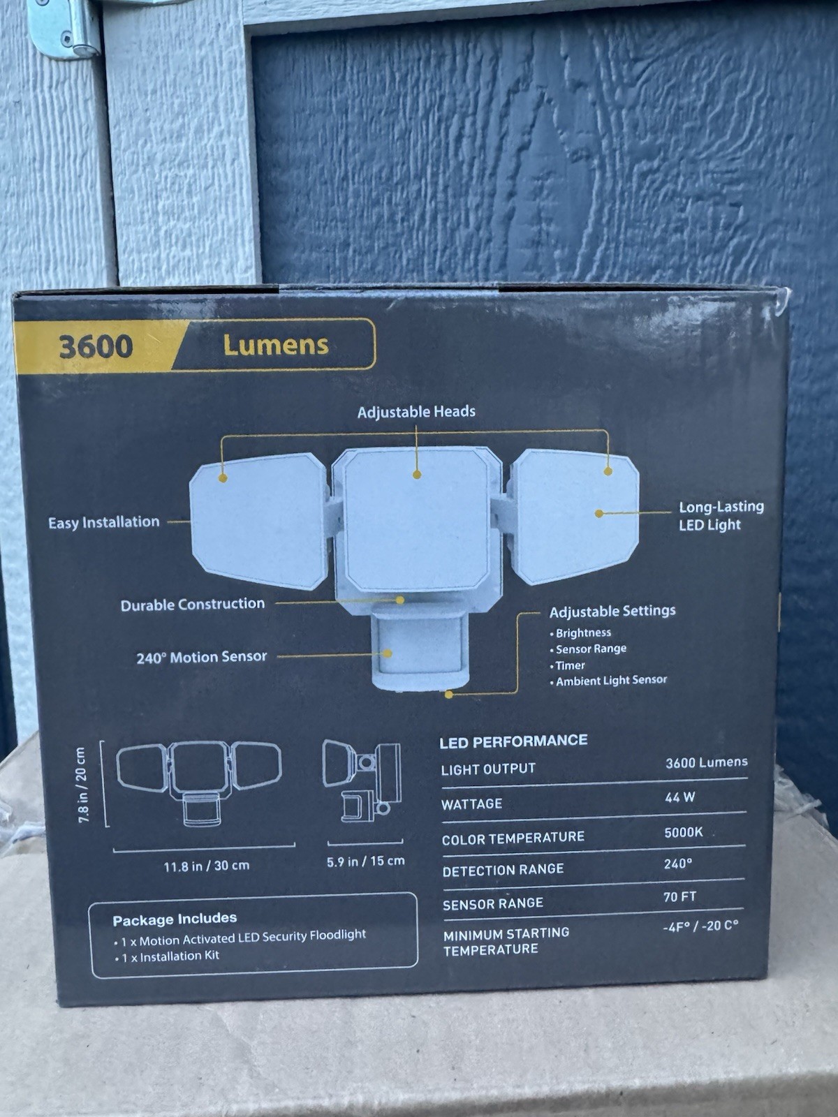 NEW KODA Motion Activated LED Security Floodlight 3600 Lumens Motion gallery