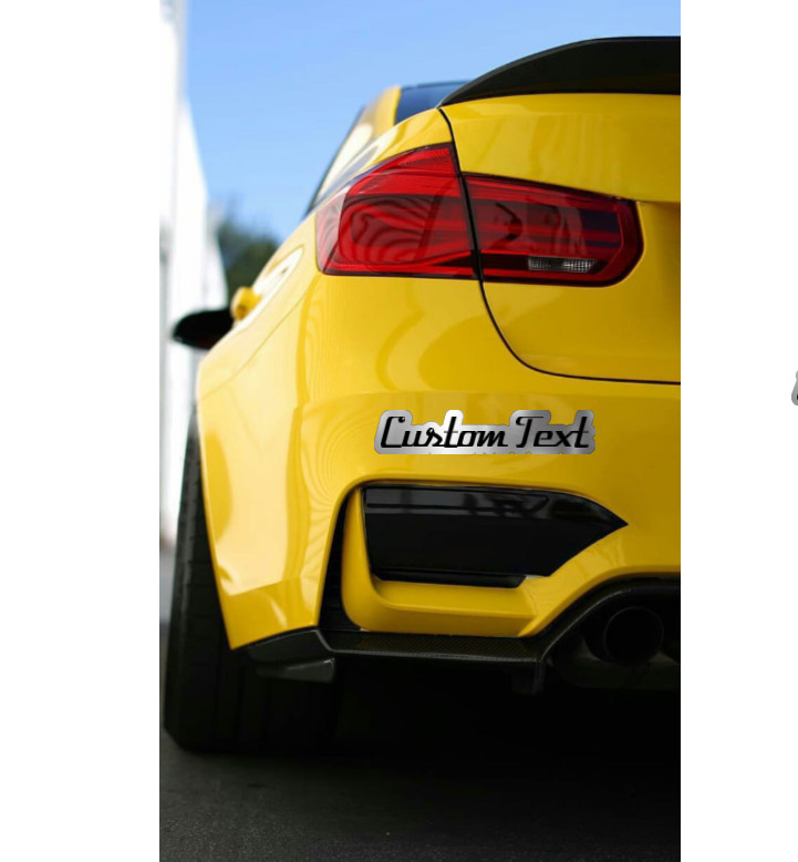 Custom Car Emblem Engraved Badge BRUSHED SILVER Custom Text Name Car accessories gallery