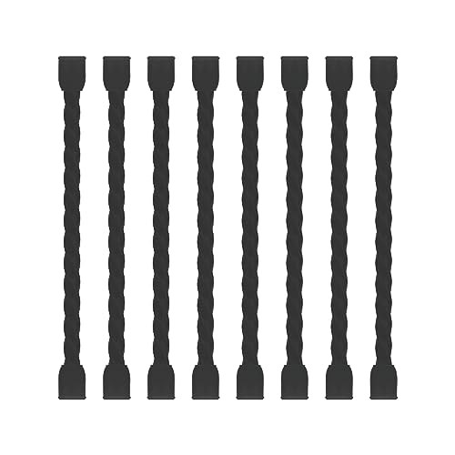 8Pcs 3-inch Silicone Cable Ties Reusable Steel-Core Silicone Twist 3 Inch Black gallery