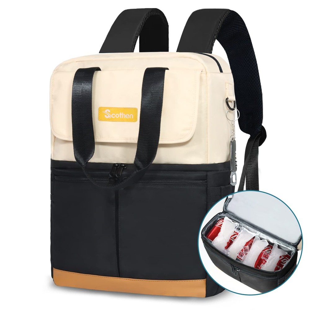 Backpack Cooler Double Decker 12 Ice Packs 36 Cans Cold 24 Hours Waterproof
