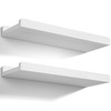 Floating Shelves Wall Mounted Set of 2, 17 Inch Rustic Wood Wall 17 inch White gallery