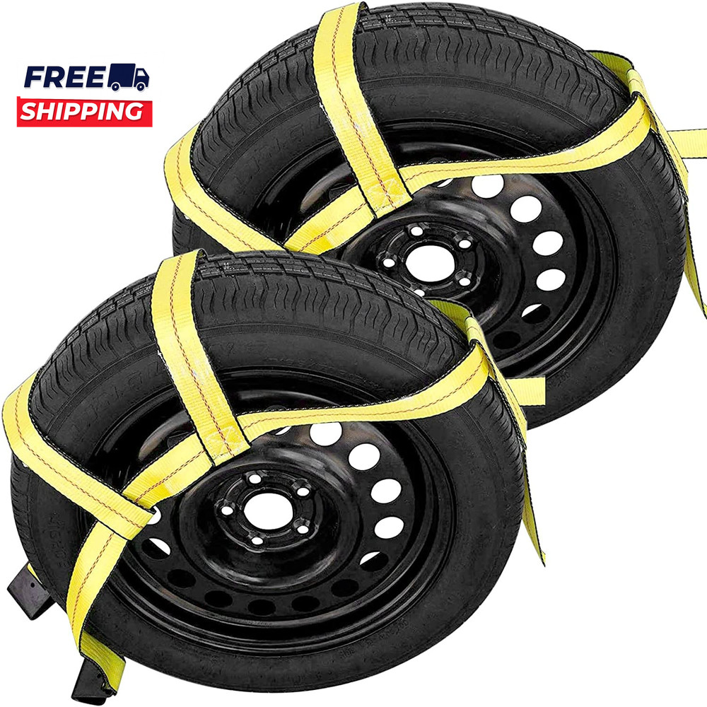Tow Dolly Basket Straps with Flat Hook Adjustable Heavy Duty Tow Dolly Tie down