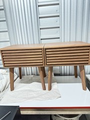 2 Modway Render End Table or Nightstands – Walnut with drawers