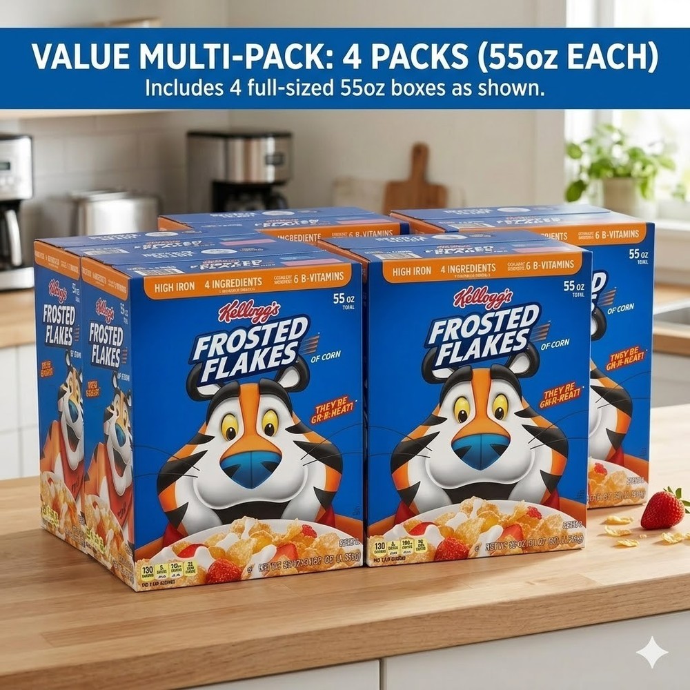 Frosted Flakes Cereal, 55 oz , 4 pack