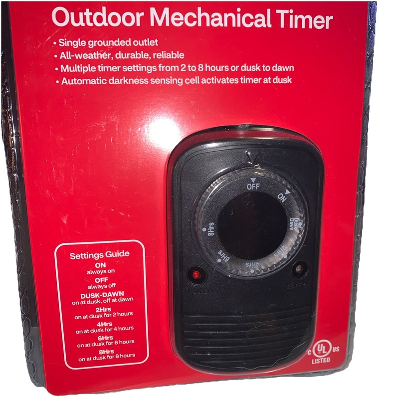 Mechanical Timer All Weather outdoor/ Indoors 2-8 Hours setting options gallery