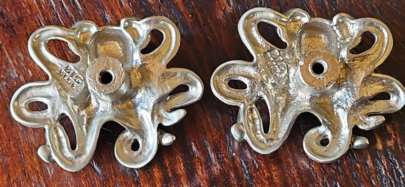 Octopus Drawer Knobs Pulls Set of 2 Satin Nickel Cabinet Hardware New gallery