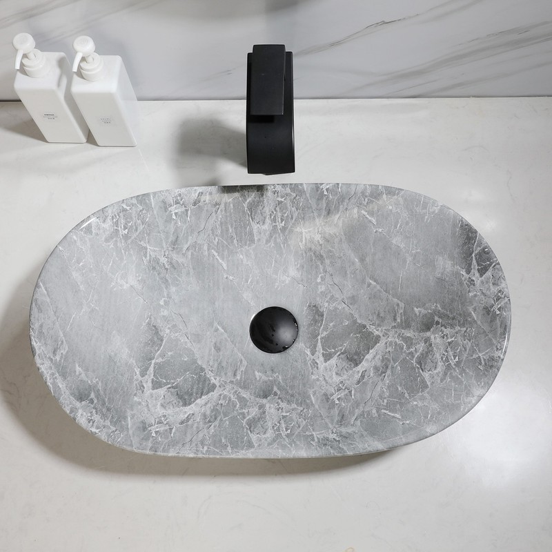 Oval Bathroom Vanity Vessel Sinks Ceramic Washing Bowl & Drain Mixer Faucet gallery