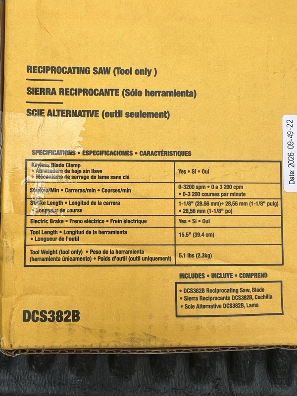 DEWALT 20V MAX DCS382B Brushless Reciprocating Saw Tool Only w/ Blade gallery